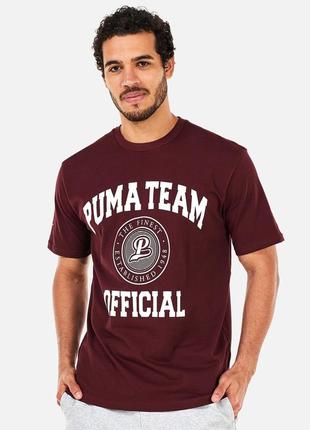 Puma team graphic tee 538898 42 футболка майка оригинал бордовая