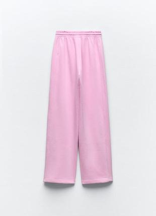Костюм зара брюки джоггеры розовый кофта свитшот с капюшоном худи зара zara6 фото