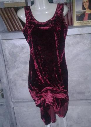 Бархатное плюшевое платье винтаж3 фото