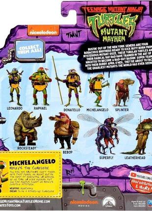 Черепашки ниндзя микеланджело teenage mutant ninja turters mutant mayhem michelangelo оригинал8 фото