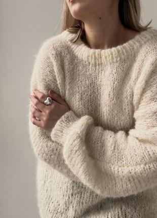 Удлиненный свитер оверсайз из шерсти альпака свитер-туника свитер-платье3 фото