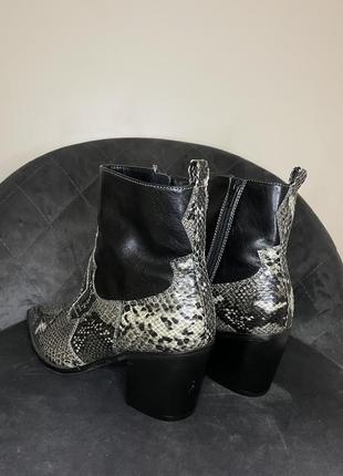Top shop bliss snakeskin ladies black ankle boots взуття жіноче казакі казаки чобітки чоботи ботильйони принт змія зміїний принт2 фото