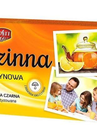 Чай черный с лимоном пакетированный rodzinna cytrynowa (лимон) , 80шт (112г) польша