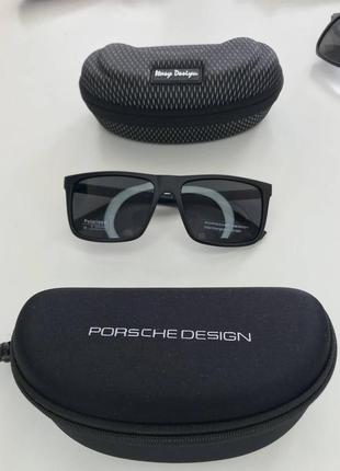 Мужские солнцезащитные очки c поляризацией porsche design polarized порше полароид поликарбонат с вставками5 фото