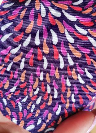 Разноцветная блуза из вискозы с поясом4 фото
