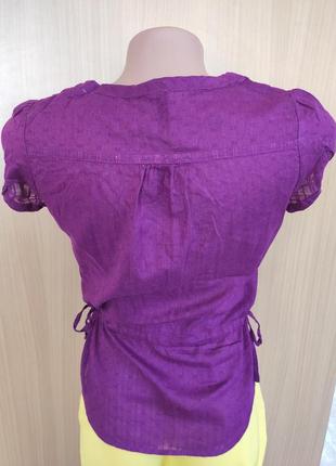 Повітряна легка бавовняна блуза сорочка з коротким рукавом від h&m4 фото