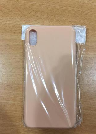 Силиконовый чехол-накладка silicone case для iphone xs max с микрофиброй