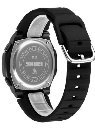 Спортивные наручные часы skmei 2023 (черные с черным)9 фото