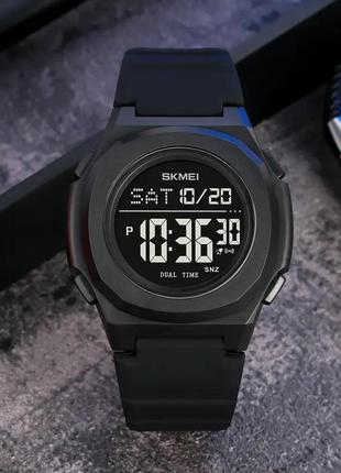 Спортивные наручные часы skmei 2023 (черные с черным)5 фото