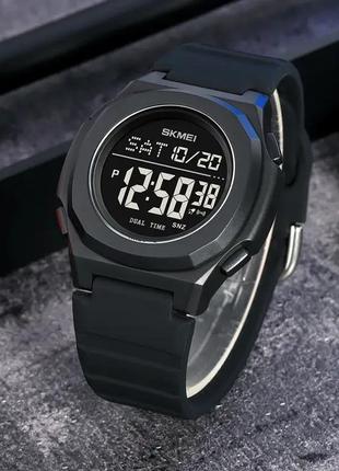 Спортивные наручные часы skmei 2023 (черные с черным)7 фото
