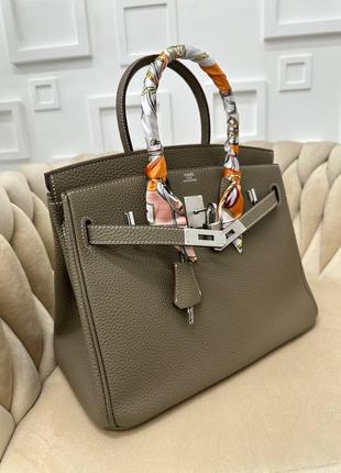 Сумка женская кожа натуральная hermes birkin биркин цвет мокко2 фото