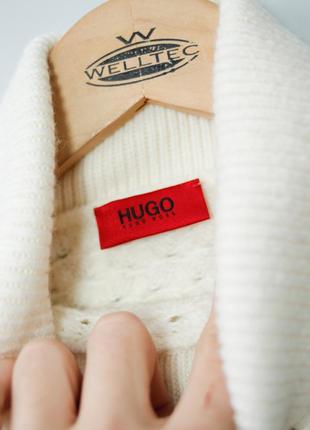Hugo boss женский белый шерстяной свитер с высоким горлом воротником шерстяной хьюго босс zara uniqlo prada gucci max mara escada7 фото