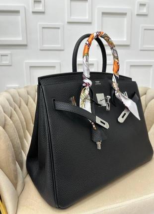 Сумка hermes birkin биркин кожа натуральная черный цвет2 фото