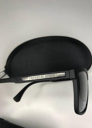 Чоловічі сонцезахисні окуляри porsche полароїд polarized водійські чорні квадратні великі з поляризацією1 фото