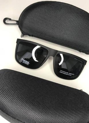 Чоловічі сонцезахисні окуляри porsche полароїд polarized водійські чорні квадратні великі з поляризацією5 фото