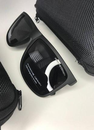 Мужские солнцезащитные очки porsche полароид polarized водительские черные квадратные крупные с поляризацией2 фото