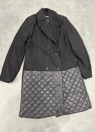 Женское демисезонное пальто кашемировое, низ стеганная плащевка 46-48 размер только!2 фото