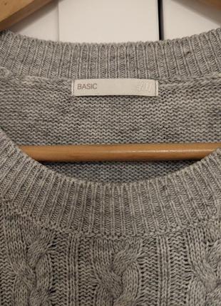Сірий джемпер h&m 3