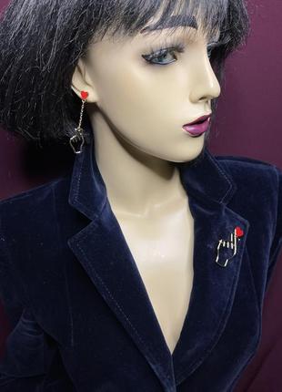 Брошь и серьги  ❤️втs сердечко подарок к св.валентину