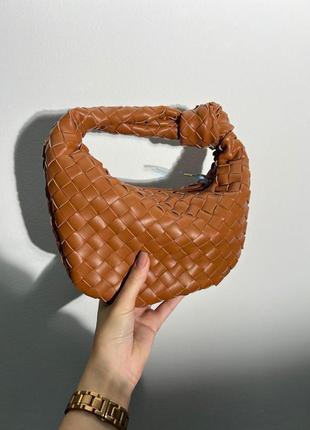 Сумка bottega veneta nappa intrecciato mini jodie caramel9 фото