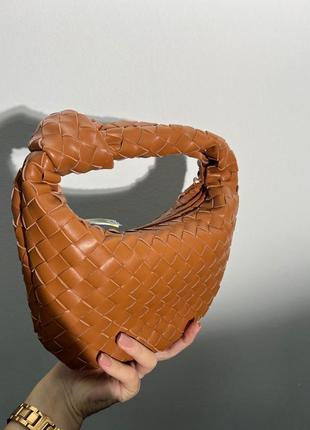 Сумка bottega veneta nappa intrecciato mini jodie caramel10 фото