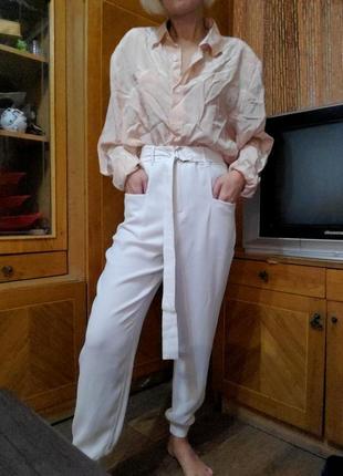 Білі штани джоггеры висока талія посадка topshop