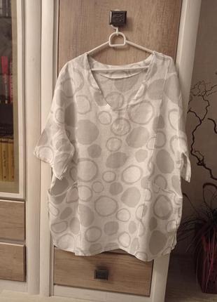 Блуза льняная 56 размера5 фото