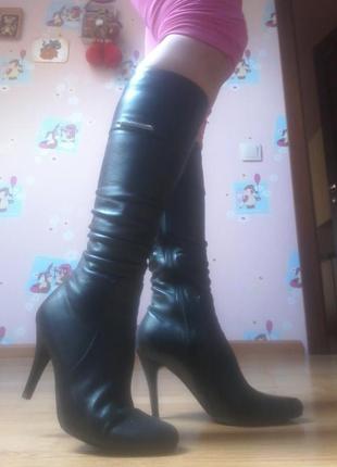 Сапоги демисезонные кожаные