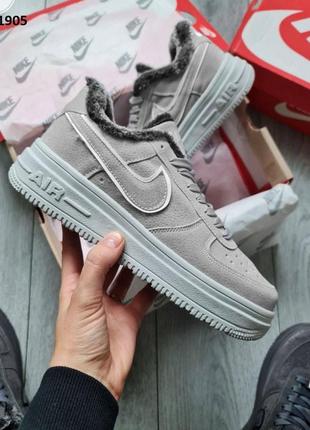 Зимові nike air force low (сірі)