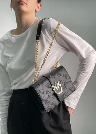 Женская сумка pinko love classic icon simply black/gold