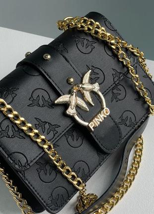 Жіноча сумка pinko classic love bag icon simply black/gold6 фото