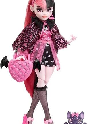 Лялька монстер хай дракулаура з улюбленцем monster high school is back draculaura doll with pet 2022 mattel