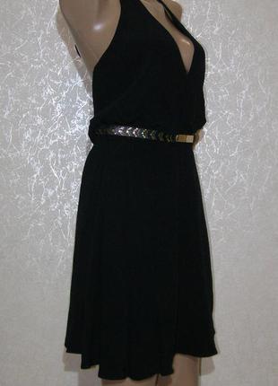 Черное коктейльное платье с открытой спинкой от mango1 фото