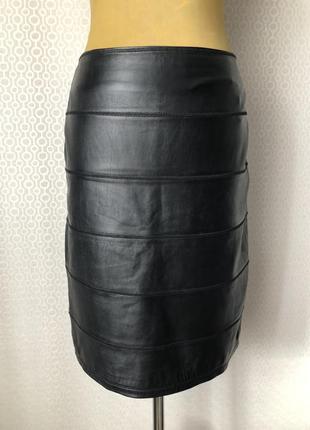Кожа! оригинальная кожаная юбка от дорогого бренда steffen schraut, размер укр 48-50
