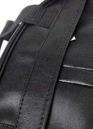 Кожаная черная спортивная сумка для тренировок. сумка для спортзала, поездок