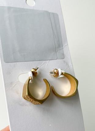 Перекрученные серьги-кольца под золото фирменные трендовые актуальные mango2 фото