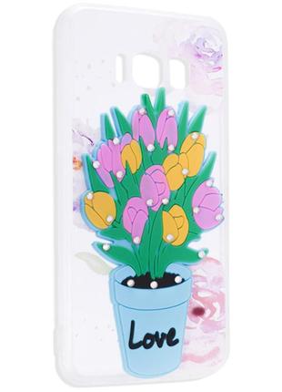 Flowers diamonds tpu case — samsung s7 edge(g935)