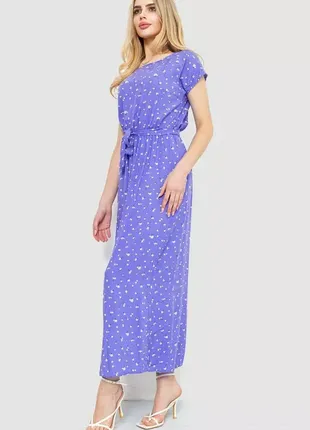 Платье с цветочным принтом, цвет джинс, 214r055
