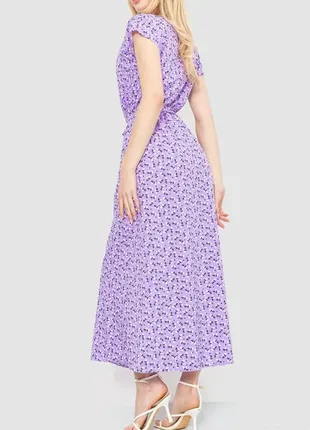 Платье с цветочным принтом, цвет сиренево-белое, 214r0553 фото