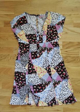 Яркое летнее платье clockhouse by c&a 100 % вискоза