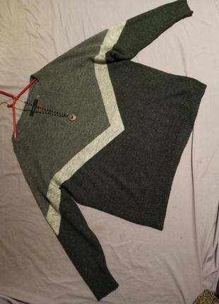 Тёплый,мягенький свитер-пуловер, 12% шерсть,5% альпака,мега батал,vero moda7 фото