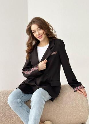 Классический женский пиджак с этно акцентом2 фото