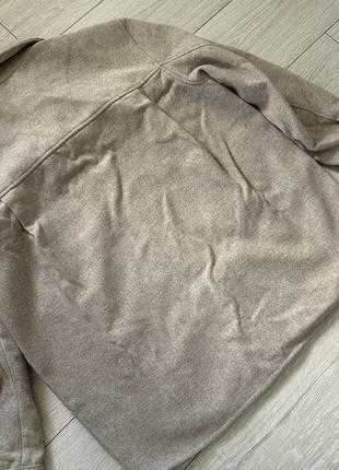 Пиджак-рубашка светло-бежевый меланж женская теплая рубашка-куртка8 фото