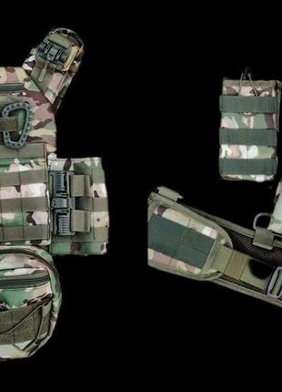 Плитоноска швидкого скидання з боковими карманами + рпс та 6 підсумків, краща якість, оригінал, ua