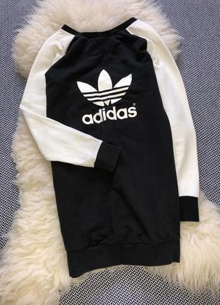 Спортивное платье свитшот adidas оригинал логотип двунить двухцветное