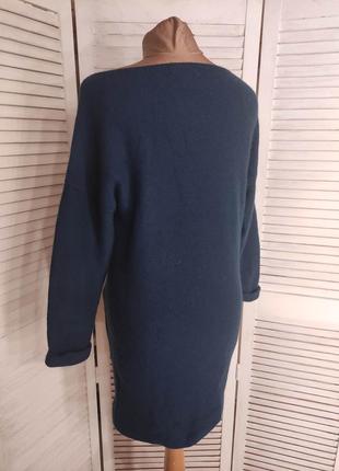 Плаття з ангорою/ светр кольору морської хвилі8 фото