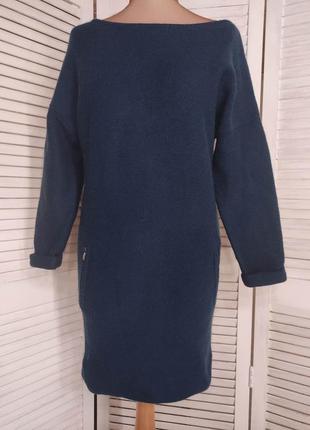 Плаття з ангорою/ светр кольору морської хвилі4 фото