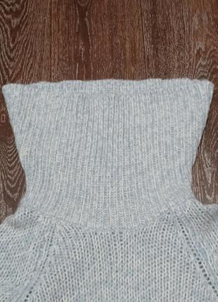 Брендовый теплый свитер крупной вязки с объемным воротником р.s от michael kors меланж9 фото