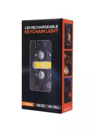 Акумуляторний led ліхтарик w5146 з type-c (7 режимів, карабін, ніж, магніт)5 фото