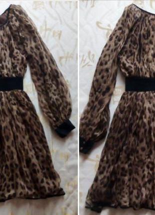 ➡️ шолковое платье, леопардовый принт6 фото
